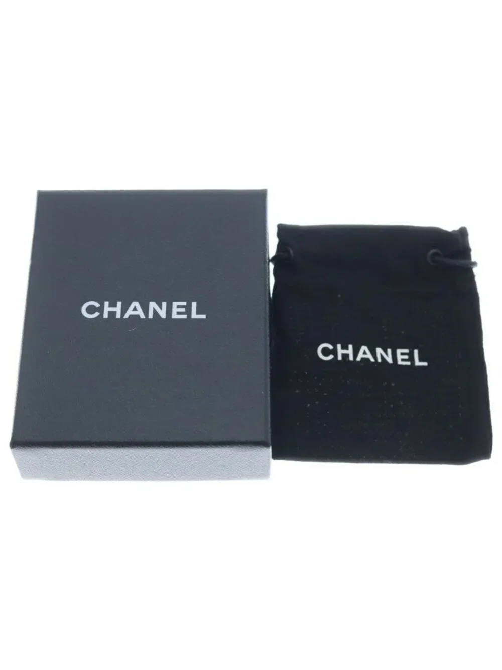 Chanel CC Logo Stud Earrings Silver